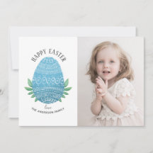 Alles Gute zu Ostern. Blaues Ei. Niedliches lustig