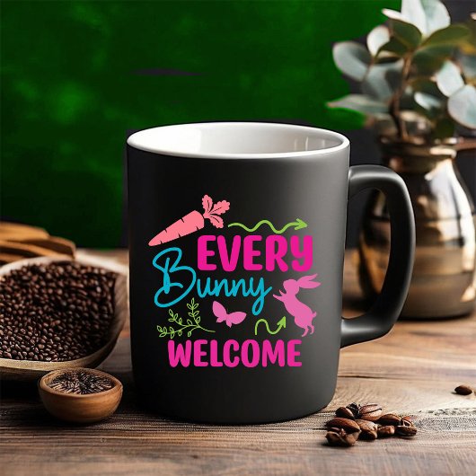 Alles Gute zu Ostern. Blumen Zweifarbige Tasse