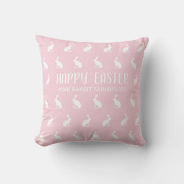 Alles Gute zu Ostern. Girly Pink Rabbit Bauernhaus Kissen