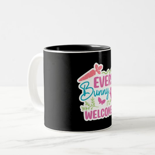 Alles Gute zu Ostern. Niedliche Eier Zweifarbige Tasse (Vorderseite Links)