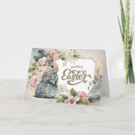 Alles Gute zu Ostern. Niedliches altmodisches Bunn Feiertagskarte