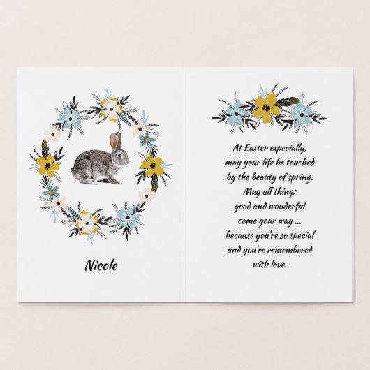 Alles Gute zu Ostern. Osterhase Folienkarte (Innenseite)