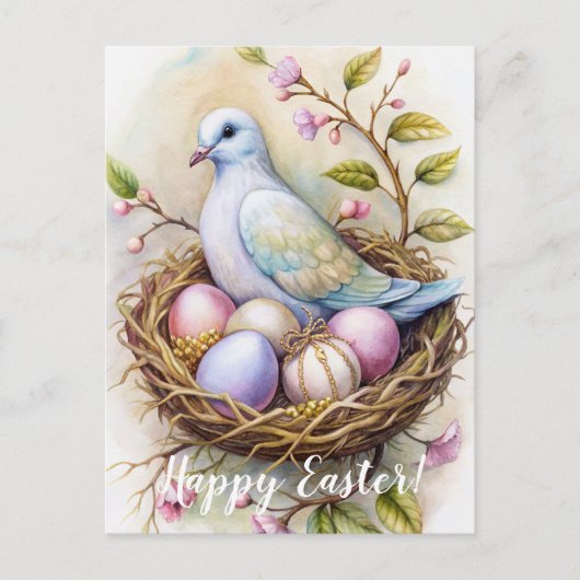 Alles Gute zu Ostern. Ostertaube. Postkarte (Vorderseite)