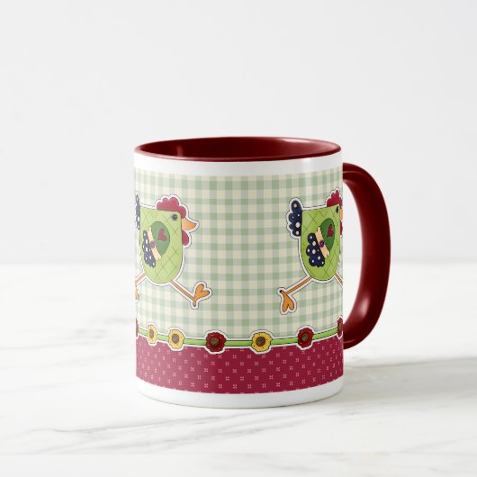 Alles Gute zu Ostern. Rustikale Rooster gestalten  Tasse (VorderseiteRechts)