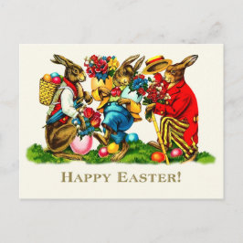 Alles Gute zu Ostern. Vintage Kaninchen Feiertagspostkarte