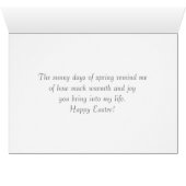 Alles Gute zu Ostern. Vintage Osterkichtenkarte (Innenansicht Horizontal (Unten))