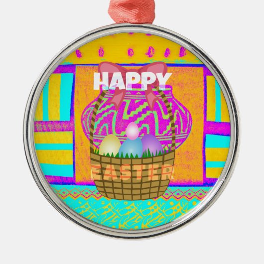 Alles Gute zu Ostern. Wie immer gesegnet bleibe Silbernes Ornament (Vorne)