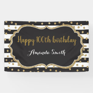 Alles Gute zum 100. Geburtstag! Gold Glitzer Confe Banner