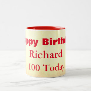Alles Gute zum 100. Geburtstag Personalisiert Zweifarbige Tasse