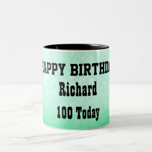 Alles Gute zum 100. Geburtstag Personalisiert Zweifarbige Tasse