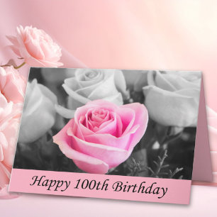 Alles Gute zum 100. Geburtstag Rose Fotografie Karte