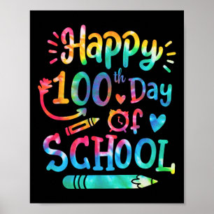 Alles Gute zum 100. Schultag Gefärbte Krawatte 100 Poster