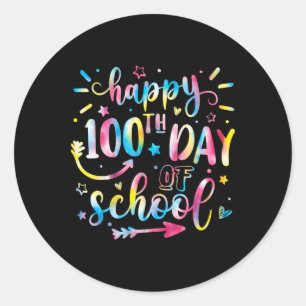 Alles Gute zum 100. Schultag Shirt für Lehrer Runder Aufkleber