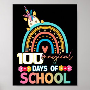 Alles Gute zum 100. Schultag Unicorn 100 magische Poster