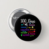 Alles Gute zum 100-tägigen Schullehrer Kindermädch Button (Vorne & Hinten)
