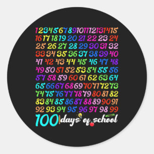 Alles Gute zum 100-tägigen Schullehrer Kindermädch Runder Aufkleber