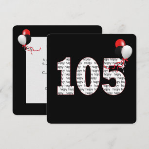 Alles Gute zum 105. Geburtstag auf schwarze Einlad Einladung
