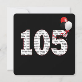 Alles Gute zum 105. Geburtstag auf schwarze Einlad Einladung