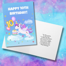 Alles Gute zum 10. Geburtstag Einhorn mit Geburtst