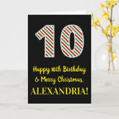 Alles Gute zum 10. Geburtstag & Frohe Weihnachten, Karte (Gelbe Blume)