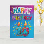 Alles Gute zum 10. Geburtstag Karte (Gelbe Blume)