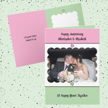 Alles Gute zum 10. Hochzeitstag Namen pink grün ei