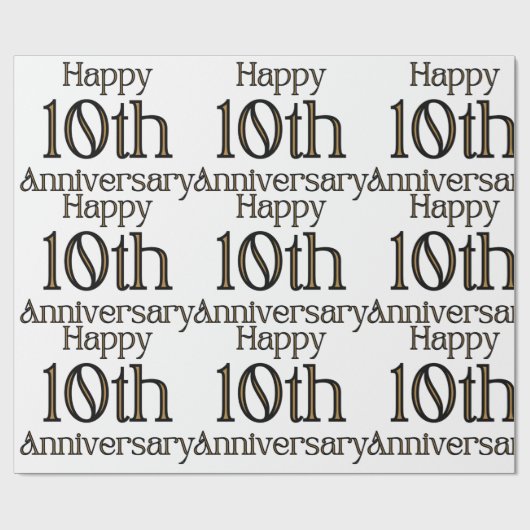 Alles Gute zum 10. Jubiläum Geschenkpapier (Flach)