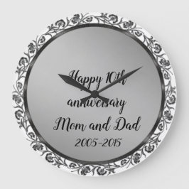 Alles Gute zum 10. Jubiläum Mama und Vater Große Wanduhr