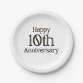 Alles Gute zum 10. Jubiläum Paper Tellers Pappteller (Vorderseite)