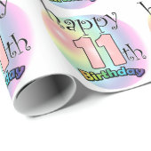 Alles Gute zum 11. Geburtstag (Rose) Geschenkpapier (Rolleneckpunkt)