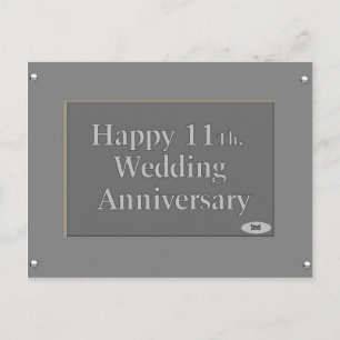 Alles Gute zum 11. Hochzeitssaison Stahl Postkarte