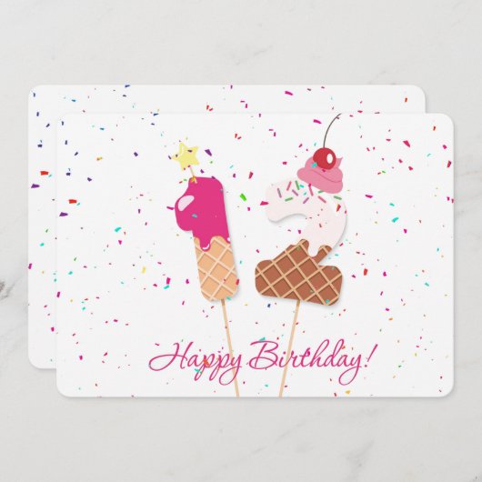 Alles Gute zum 12. Geburtstag Feiertagskarte (Vorne/Hinten)