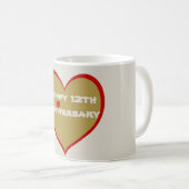 Alles Gute zum 12. Jahrestag Kaffeetasse (VorderseiteRechts)