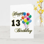 Alles Gute zum 13. Geburtstag und Geburtstagskleid Karte (Yellow Flower)