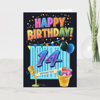 Alles Gute zum 14. Geburtstag Karte