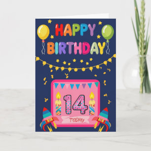 Alles Gute zum 14. Geburtstag Karte