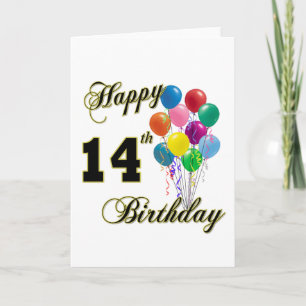 Alles Gute zum 14. Geburtstag und Geburtstagskleid Karte