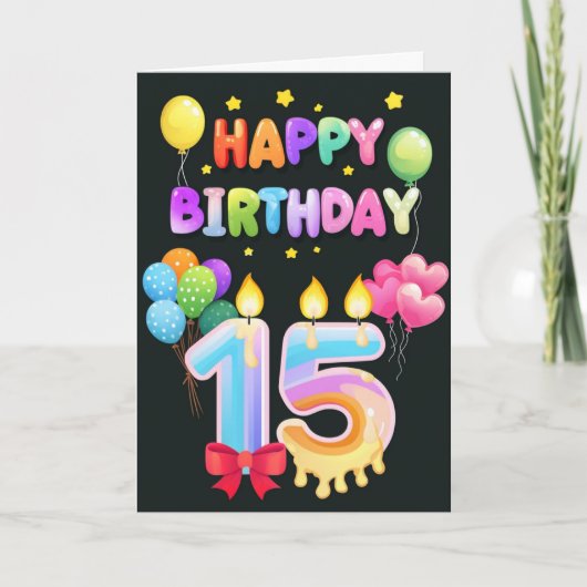 Alles Gute zum 15. Geburtstag Karte (Vorderseite)