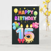 Alles Gute zum 15. Geburtstag Karte (Gelbe Blume)