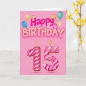 Alles Gute zum 15. Geburtstag Karte (Gelbe Blume)