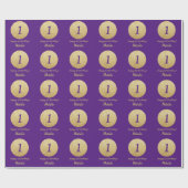 Alles Gute zum 15. Geburtstag Lila und Gold Glitze Geschenkpapier (Flach)