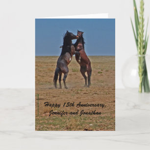 Alles Gute zum 15. Hochzeitstag Horses Horsing Aro Karte