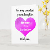 Alles Gute zum 16. Geburtstag der Großtochter Karte (Gelbe Blume)