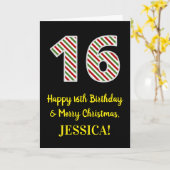 Alles Gute zum 16. Geburtstag & Frohe Weihnachten, Karte (Gelbe Blume)