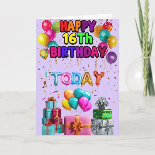 Alles Gute zum 16. Geburtstag Karte (Vorderseite)