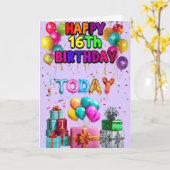 Alles Gute zum 16. Geburtstag Karte (Gelbe Blume)