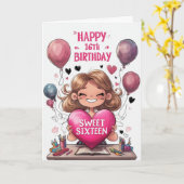 Alles Gute zum 16. Geburtstag Karte (Gelbe Blume)