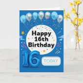 Alles Gute zum 16. Geburtstag Karte (Gelbe Blume)