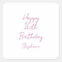 Alles Gute zum 16. Geburtstag Pink White Sechzehnt