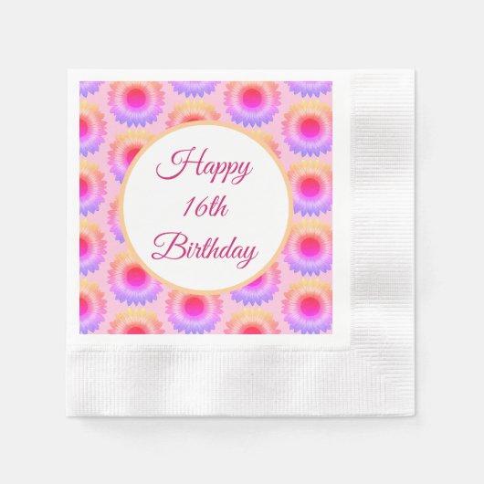 Alles Gute zum 16. Geburtstag Serviette (Vorderseite)